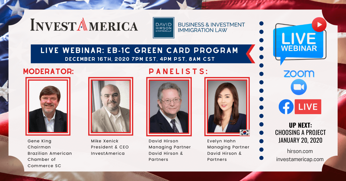Invest America Webinar EB-1C Green card program